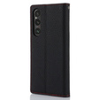 Flip case for Sony Xperia 1 V, Litchi Skin Grain, black