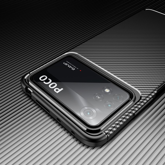 Case for Xiaomi Poco X4 Pro 5G, Carbon Gel, black