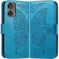 Flip case for Motorola Moto G85, Butterfly, blue