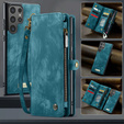 CASEME case for Samsung Galaxy S25 Ultra, Retro Leather Wallet, with strap, green