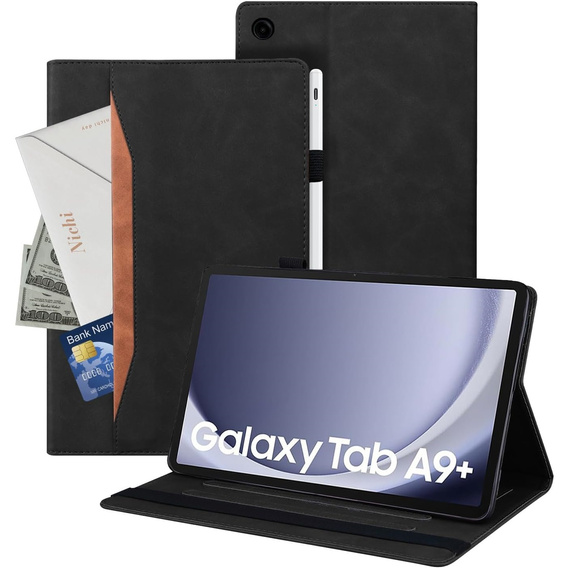 Case for Samsung Galaxy Tab A9+, Classic, with space for stylus, black