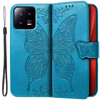 Flip case for Xiaomi 13, Butterfly, blue