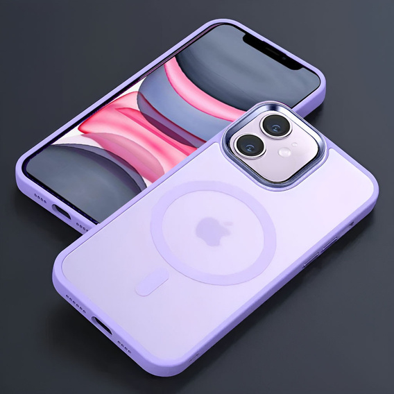 Case for iPhone 11, for MagSafe, ERBORD Matt Case, purple + Screen Glass