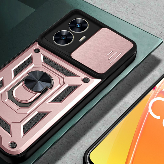 Case for Realme C55, CamShield Slide, pink rose gold