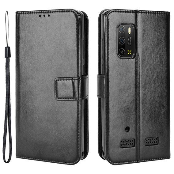 Flip case for Ulefone Armor X10 / X10 Pro, Crazy Horse Wallet, black