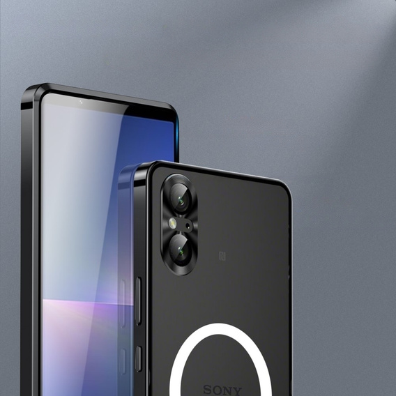 Camera Protection Case for Sony Xperia 5 V, CamShield MagSafe, transparent / black