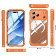 Shockproof case with glass, for MagSafe for iPhone 17 Pro Max, orange
