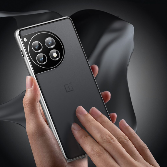 Case for OnePlus 12 5G, Magnetic Dual Glass, silver