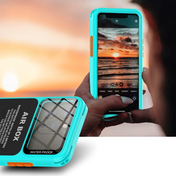 IP68 Waterproof Case for iPhone 15 Pro, SHELLBOX Air Box, blue