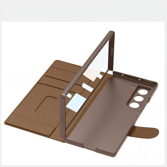 Wallet case with flap brown for Samsung Galaxy Z Fold 7 5G