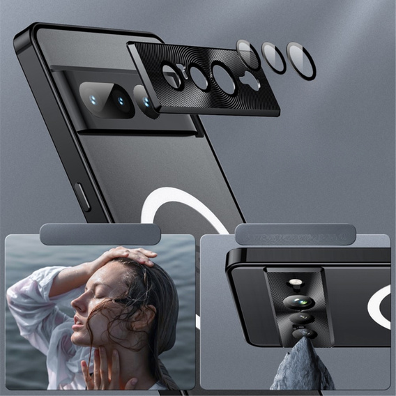 Camera Protection Case for Google Pixel 8 Pro, CamShield MagSafe, transparent / black