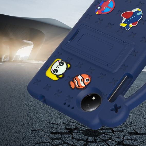 Children's case for Xiaomi Redmi Pad SE 8.7", Cute Patterns, with stand, dark blue