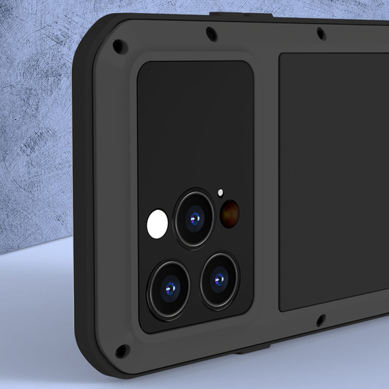 Love Mei Case for iPhone 14 Pro Max, armored with glass, black