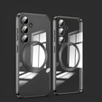 Case for Samsung Galaxy A55 5G, Electro MagSafe, black + Screen Glass