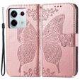 Flip case for Xiaomi Redmi Note 13 Pro 5G, Butterfly, pink rose gold