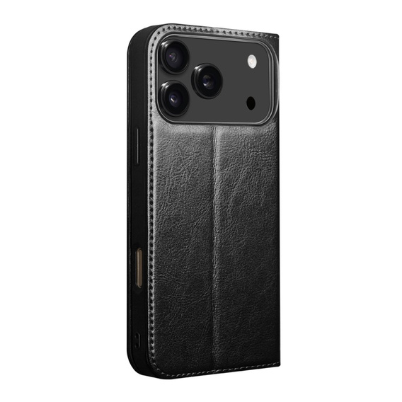 QIALINO Genuine Cow Leather flip case for iPhone 17 Pro Max, black