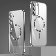 Case for Samsung Galaxy S23 Plus, Electro MagSafe, silver + Screen Glass