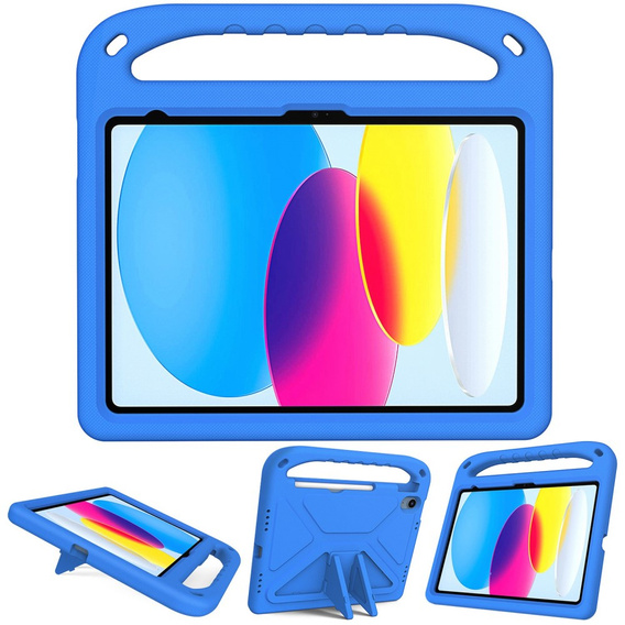 Children's case for iPad 11" 2025 A16 (11 gen.) / iPad 10.9" 2022 (10 gen.), with handle, blue