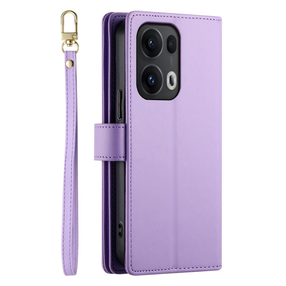 Flip case for Oppo Reno 13 Pro 5G, Wallet Zipper Pocket, purple