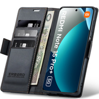 ERBORD Glossy Litchi flip case for Xiaomi Redmi Note 15 Pro Plus 5G / Poco M8 Pro 5G