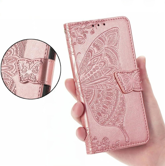 Flip case for T Phone 2 5G, Butterfly, pink rose gold