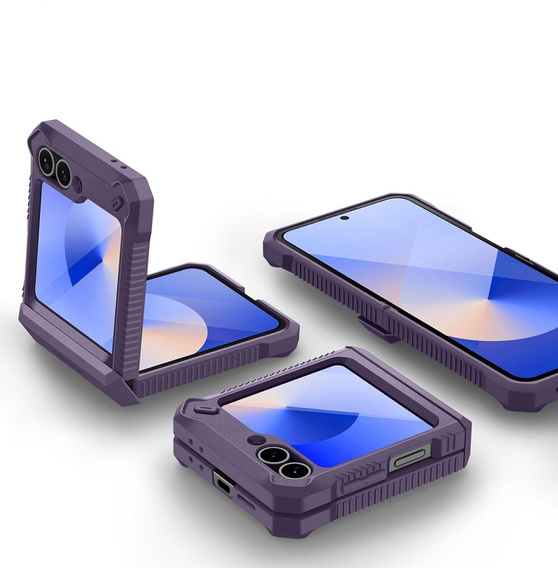 Armored Case for Samsung Galaxy Z Flip7 FE / Z Flip6, Dexnor Clip Holder, purple
