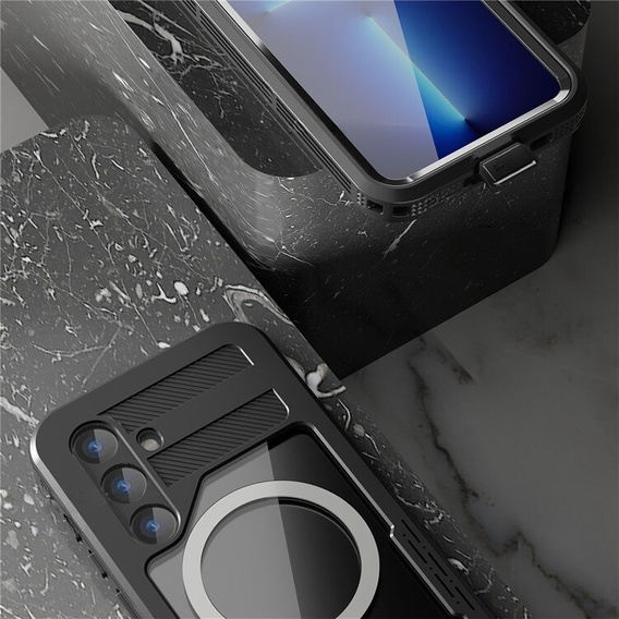 Waterproof case for Samsung Galaxy S24, Redpepper, for MagSafe, black