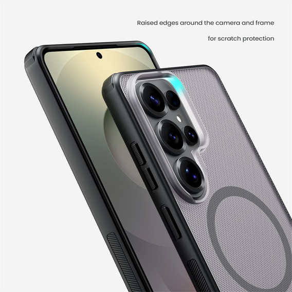 Nillkin Frosted Shield Pro MagSafe case for Samsung Galaxy S26 Ultra, transparent/black