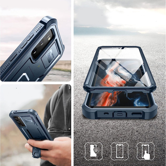 Armored case for Samsung Galaxy S20 FE, Dexnor Full Body, dark blue