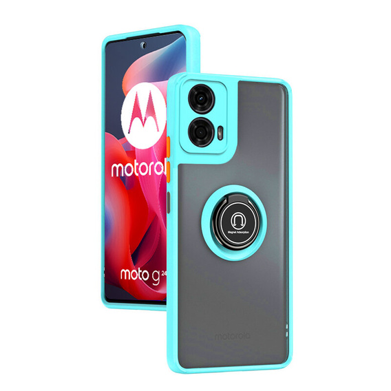 Case for Motorola Moto G24 / G24 Power / G04, Frosted Ring, blue