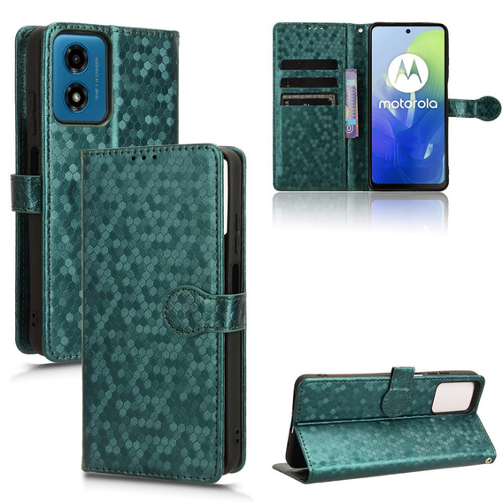 Flip case for Motorola Moto G24 / G24 Power / G04, Wallet Rhombus, green