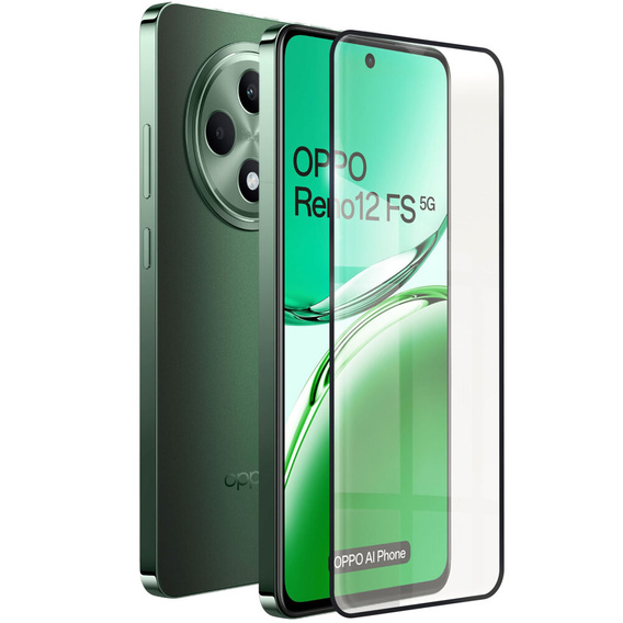 3D Tempered Glass for Oppo Reno 12FS / 12F, black frame