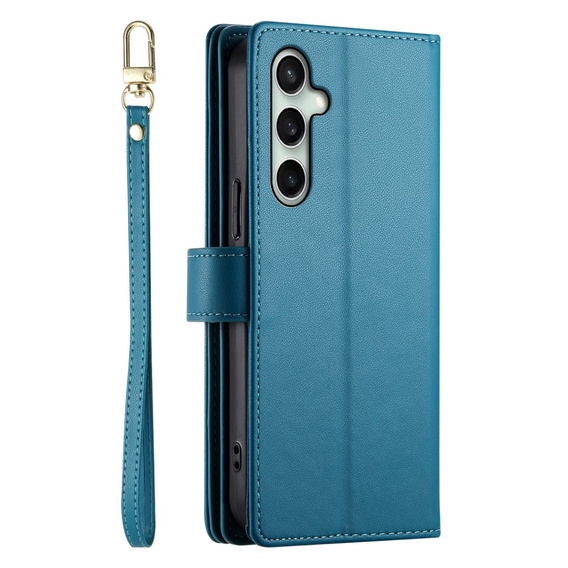 Flip case for Samsung Galaxy S24 FE, Wallet Zipper Pocket, blue