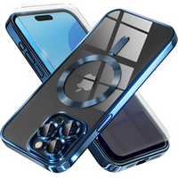 Case for iPhone 16 Pro, Electro MagSafe, blue + Screen Glass