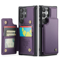 CASEME flip case for Samsung Galaxy S25 Ultra, Litchi Wallet, purple