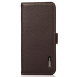 KHAZNEH RFID case for Motorola Moto G04 / G24 / G24 Power, Litchi Texture, brown