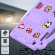 Children's case for Samsung Galaxy Tab A9+, Cute Patterns, with stand, purple