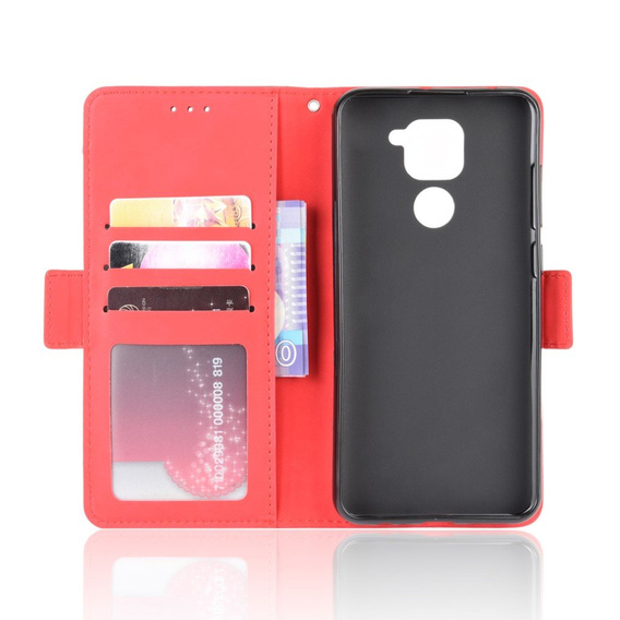 Flip case for Xiaomi Redmi Note 9, Card Slot, red
