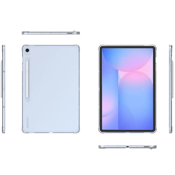 Case for Samsung Galaxy Tab S10 FE+ Plus, Silicone, transparent