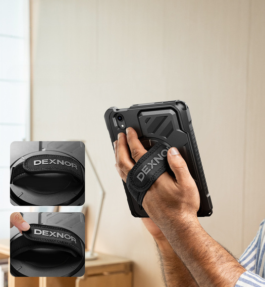 Dexnor 360° case with strap and stylus holder for iPad mini 8.3" 2021 (6th gen.) / iPad mini 8.3" 2024 (7th gen.)