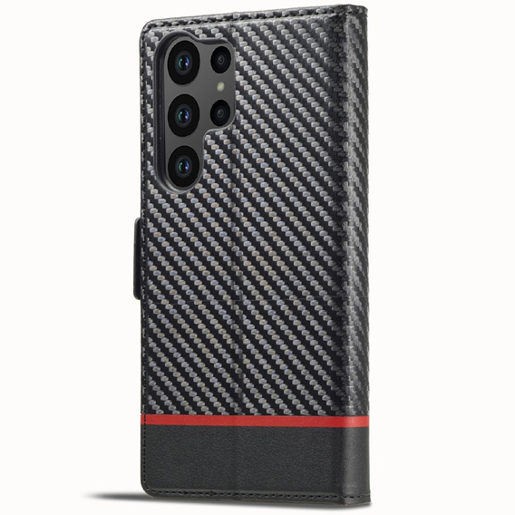 Flap case for Samsung Galaxy S25 Ultra, Carbon LC.IMEEKE, black