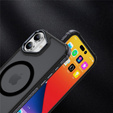 Matt Case for iPhone 17, armoured, for MagSafe, smoked with black sides