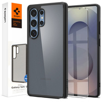 Spigen case for Samsung Galaxy S25 Ultra, Ultra Hybrid, black / matte + 9H Tempered Glass