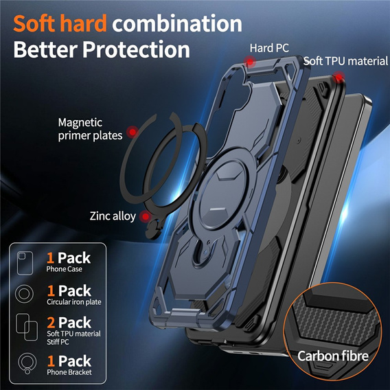 Magnetic case with stand for Samsung Galaxy A57 5G, blue