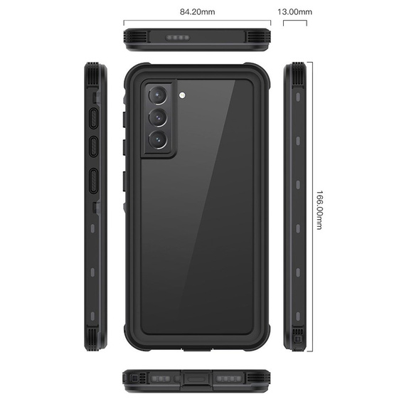 IP68 Waterproof Case for Samsung Galaxy S21, Redpepper, black