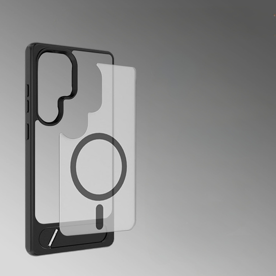 Case for Samsung Galaxy S25 Ultra, Kickstand Matt Case, for MagSafe, black