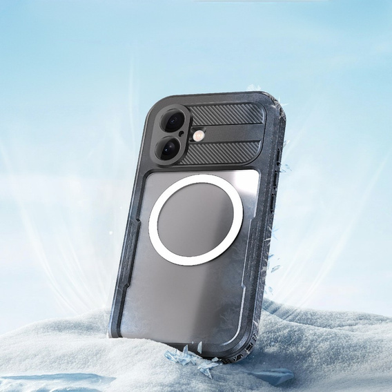 IP68 Waterproof Case for iPhone 16, SHELLBOX MagSafe, black
