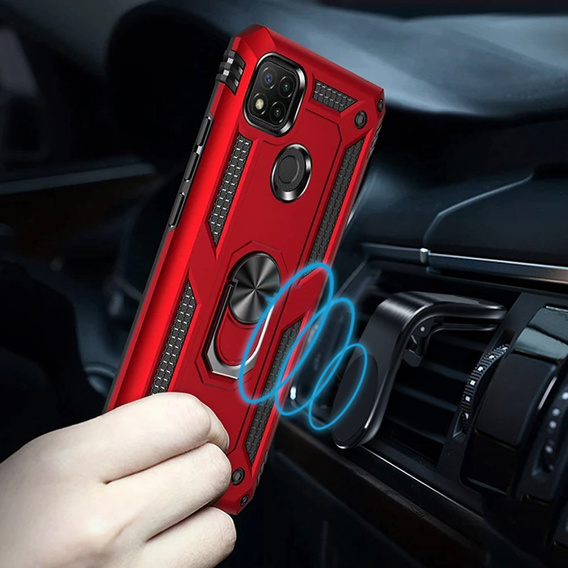 Armor Case for Xiaomi Redmi 9C, Nox Case Ring, red