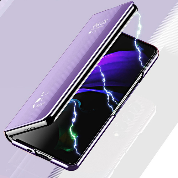 Case for Samsung Galaxy Z Fold3 5G, Clear View, purple