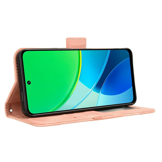 Flip case for Vivo Y19s, Card Slot, pink